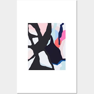 Abstract print, Red, Grey, Black, Blue, Pink, Modern art, Wall decor Posters and Art